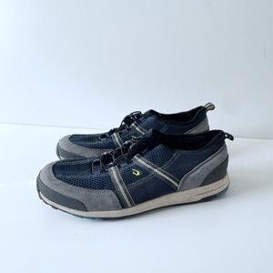 OluKai Kia'i Men’s Trainer Athletic Shoes Blue Gray Suede Nylon Rubber Size 14